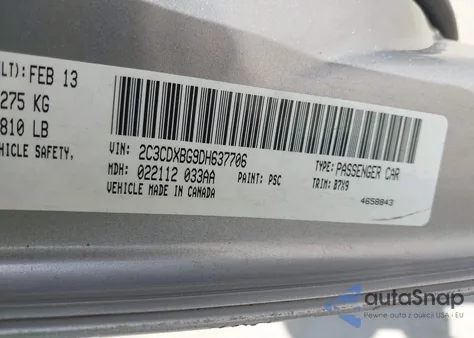 2013 Dodge Charger Se z USA, uszkodzony, nr VIN 2C3CDXBG9DH637706